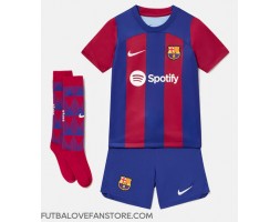 Barcelona Paez Gavi #6 Domáci Detský futbalový dres 2023-24 Krátky Rukáv (+ trenírky)